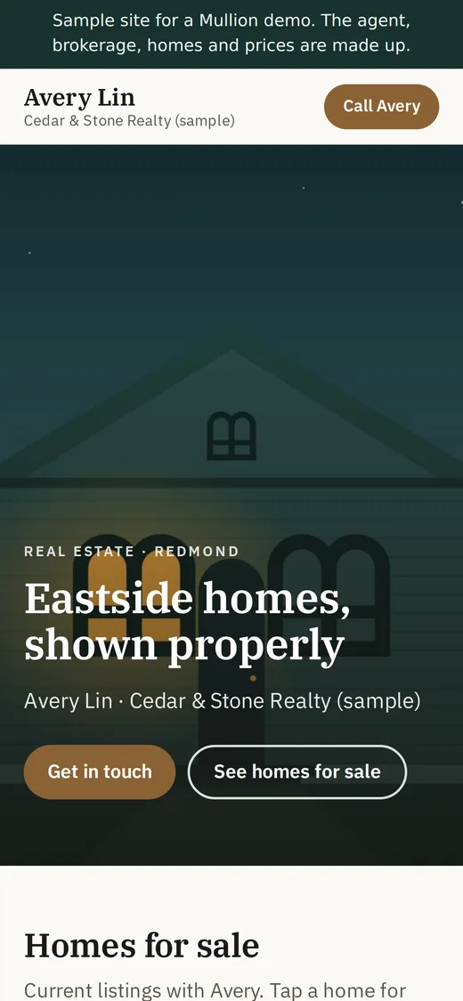 The sample agent's website for that listing